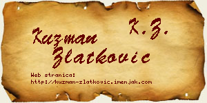 Kuzman Zlatković vizit kartica